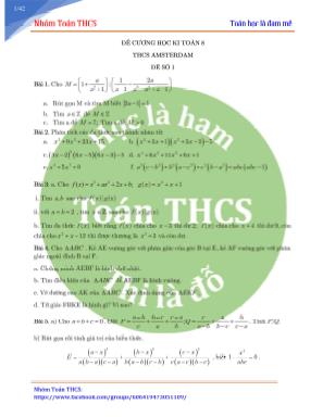 Đề cương ôn tập học kỳ I môn Toán Lớp 8 - Trường THCS Amsterdam